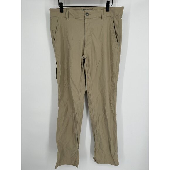 Eddie Bauer Pants - Eddie Bauer Men's Travex tan pants size‎ 32x32 zipper pockets